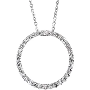 Platinum Diamond Circle Pendant