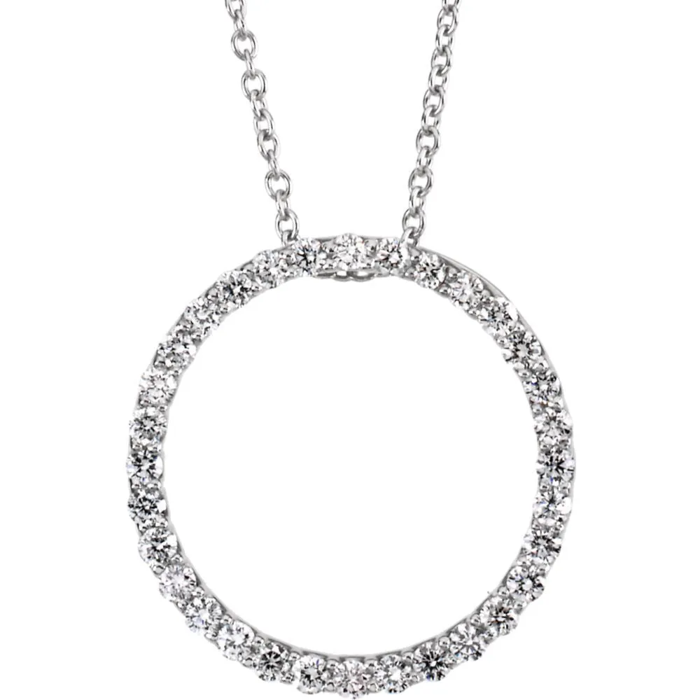 Platinum Diamond Circle Pendant