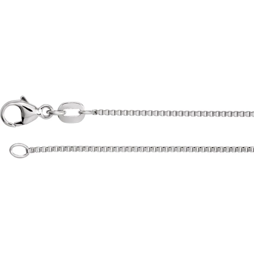 Platinum Diamond Cut Box 20" Chain