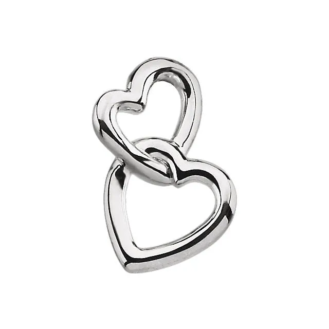 Platinum Double Heart Pendant