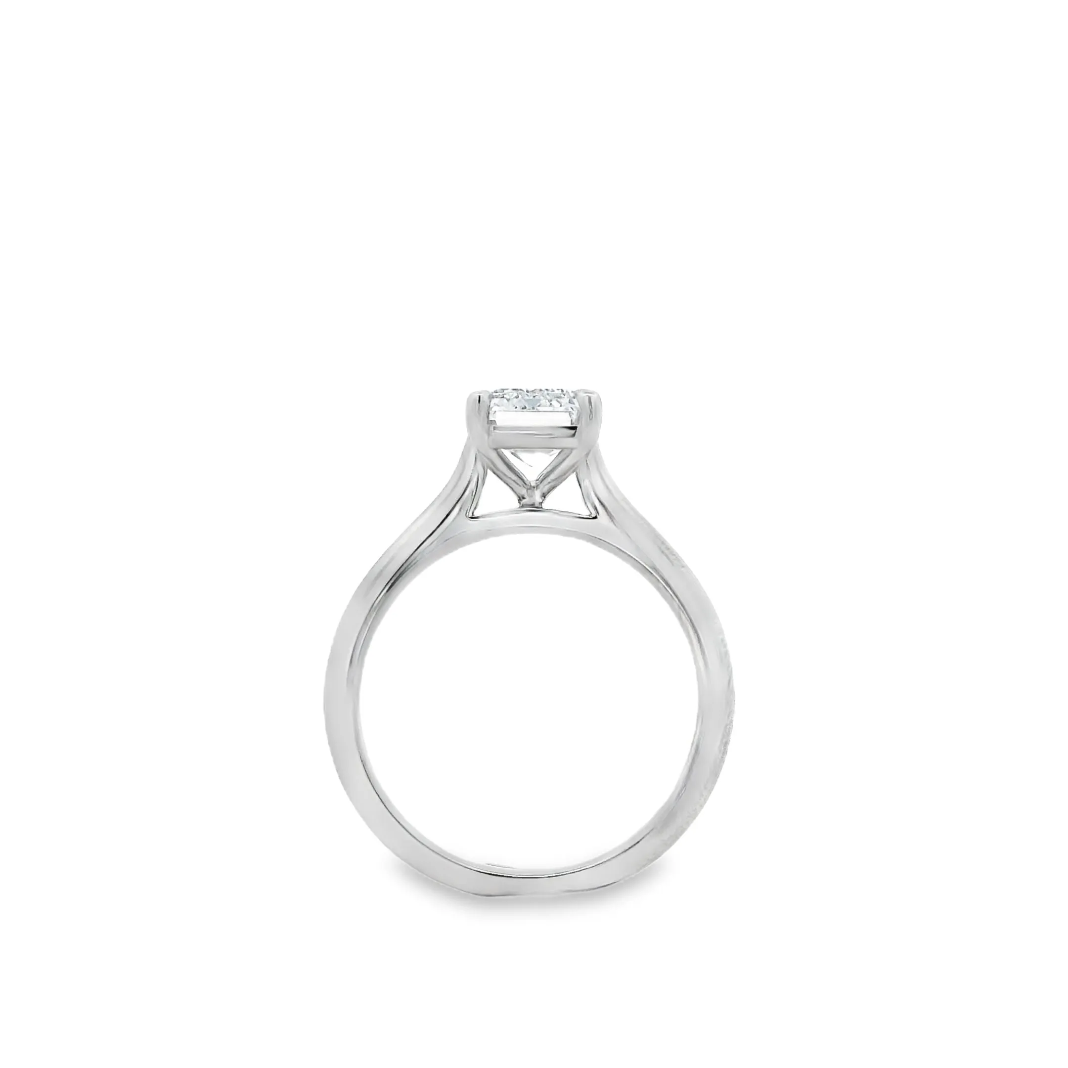 Platinum Emerald Cut Lab Grown Diamond Solitaire Ring with Eagle Claw Set 2.05ct