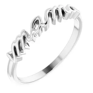 Platinum Mama Ring