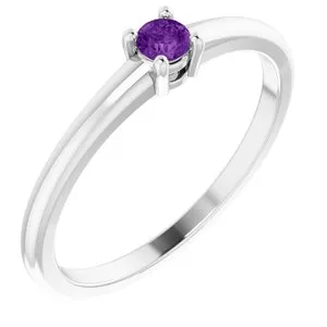 Platinum Natural Amethyst Ring
