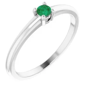 Platinum Natural Emerald Ring
