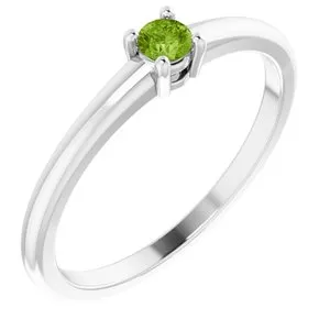 Platinum Natural Peridot Ring