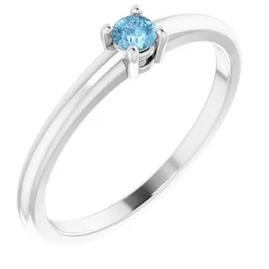 Platinum Natural Sky Blue Topaz Ring