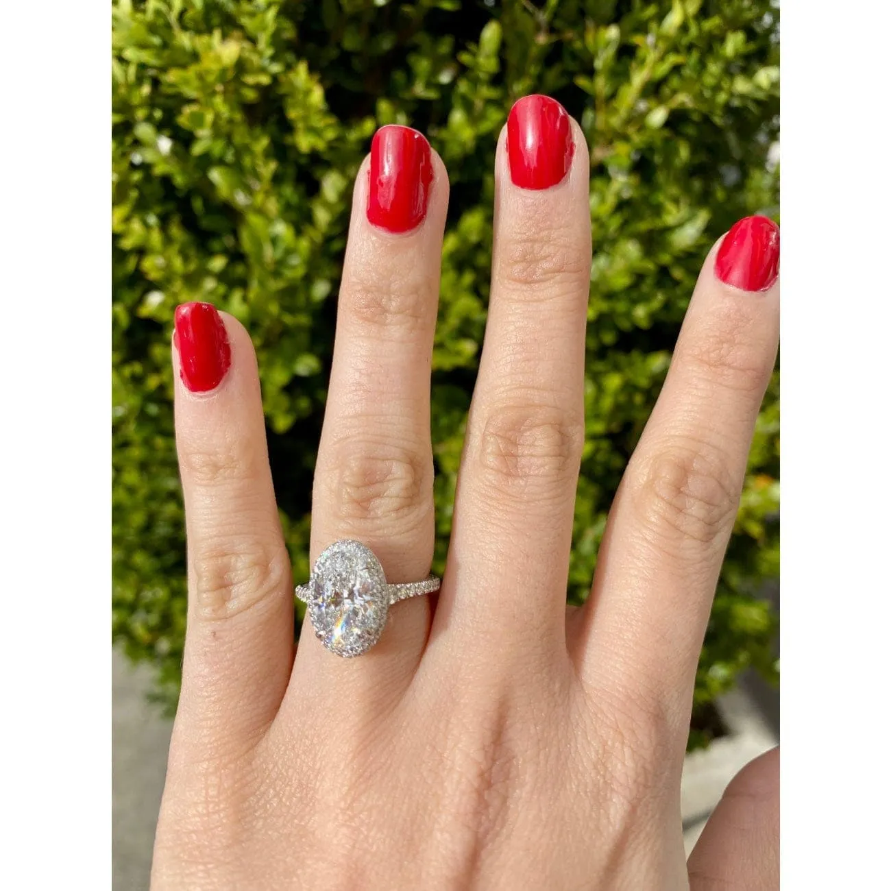 Platinum Oval Diamond Engagement Ring