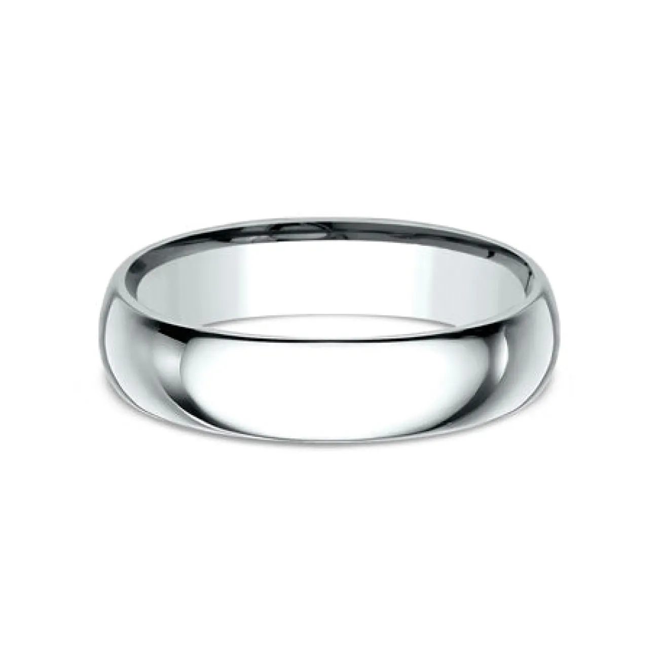 Platinum Regular Dome Comfort Fit 5.0 Wedding Band Ring