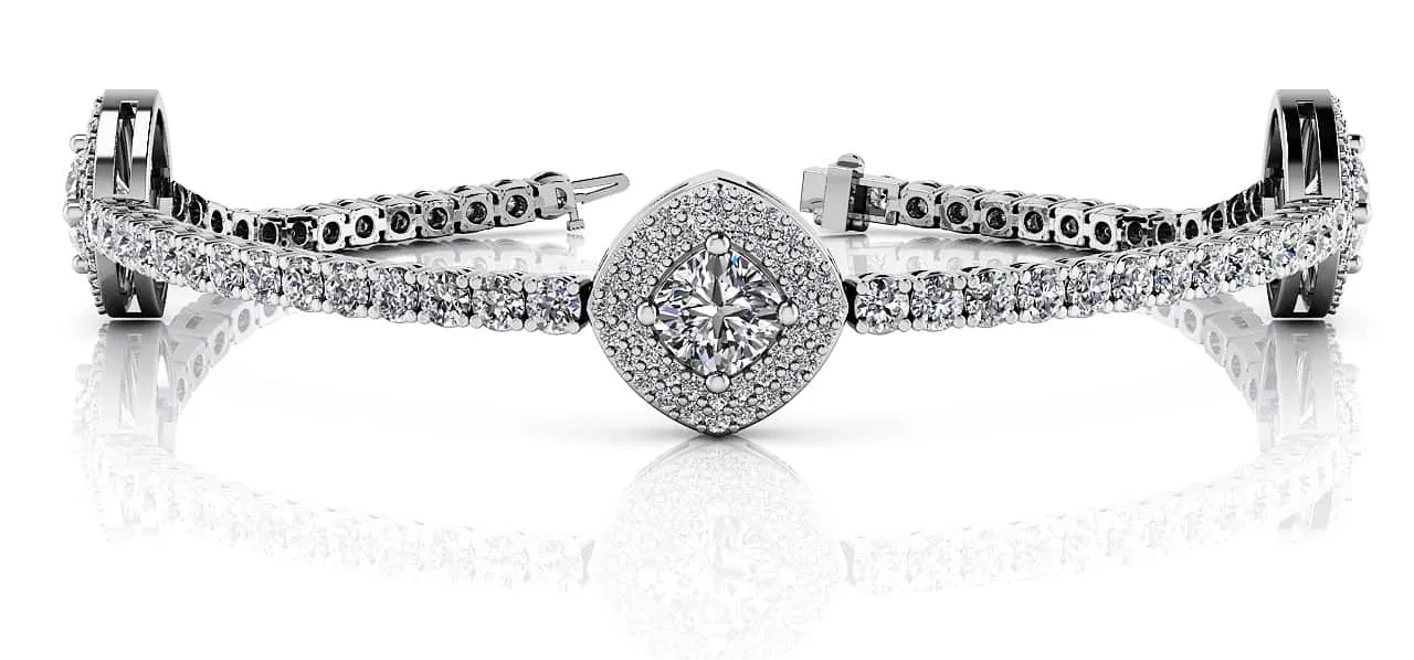 Posh Diamond Bracelet With Modern Accents Diamond with 5.65 ct.(finished) 1.1mm, 2.2mm, 5.5mm