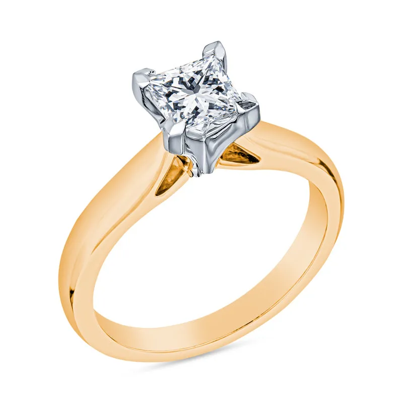 Princess Cut Diamond Solitaire Engagement Rings