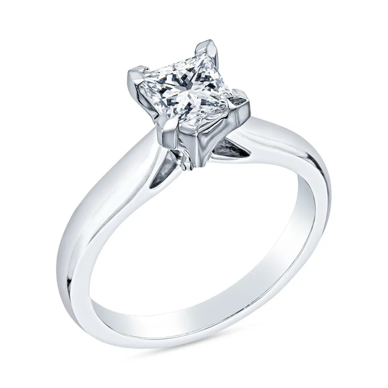 Princess Cut Diamond Solitaire Engagement Rings