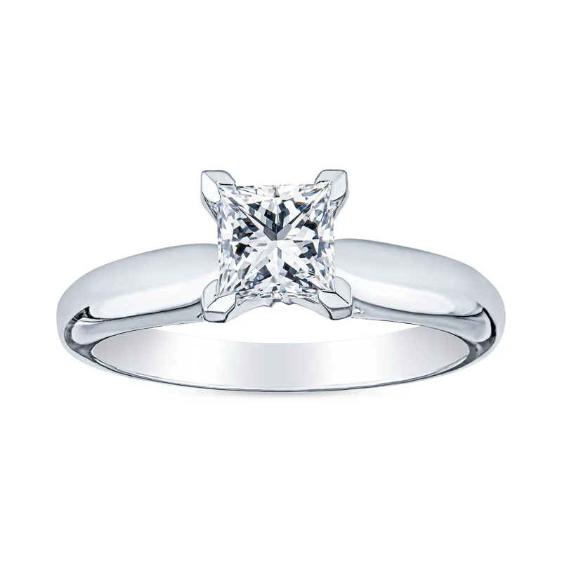 Princess Cut Diamond Solitaire Engagement Rings