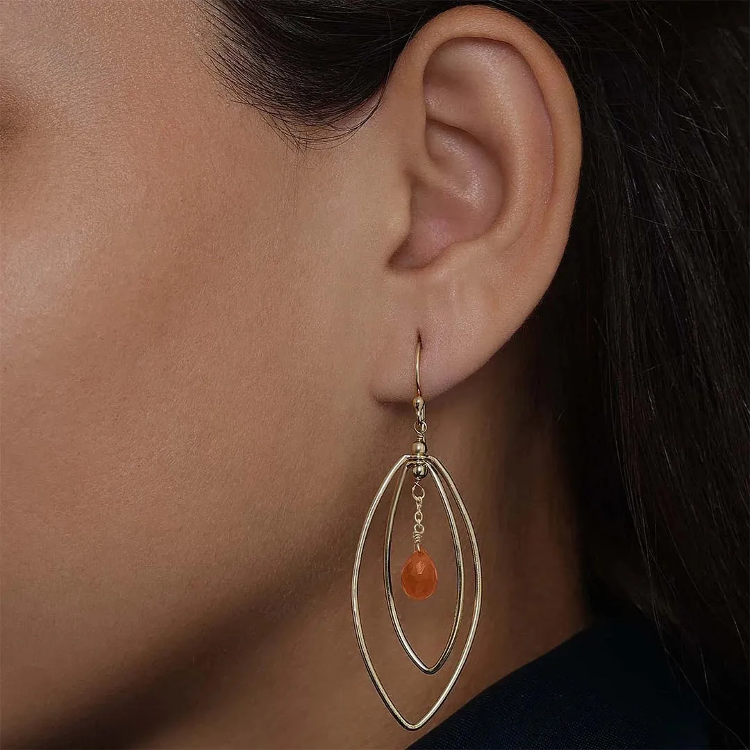 Pure Silver Earrings - Touch Of Beauty Carnalian