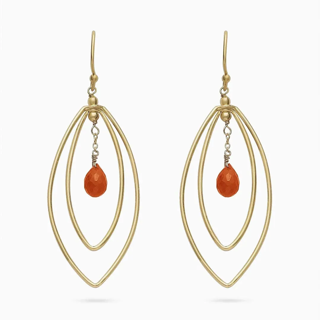 Pure Silver Earrings - Touch Of Beauty Carnalian