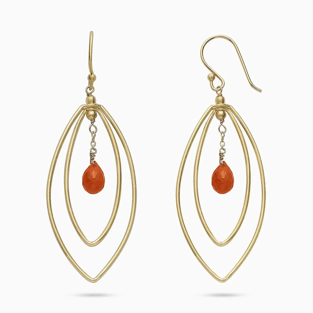 Pure Silver Earrings - Touch Of Beauty Carnalian