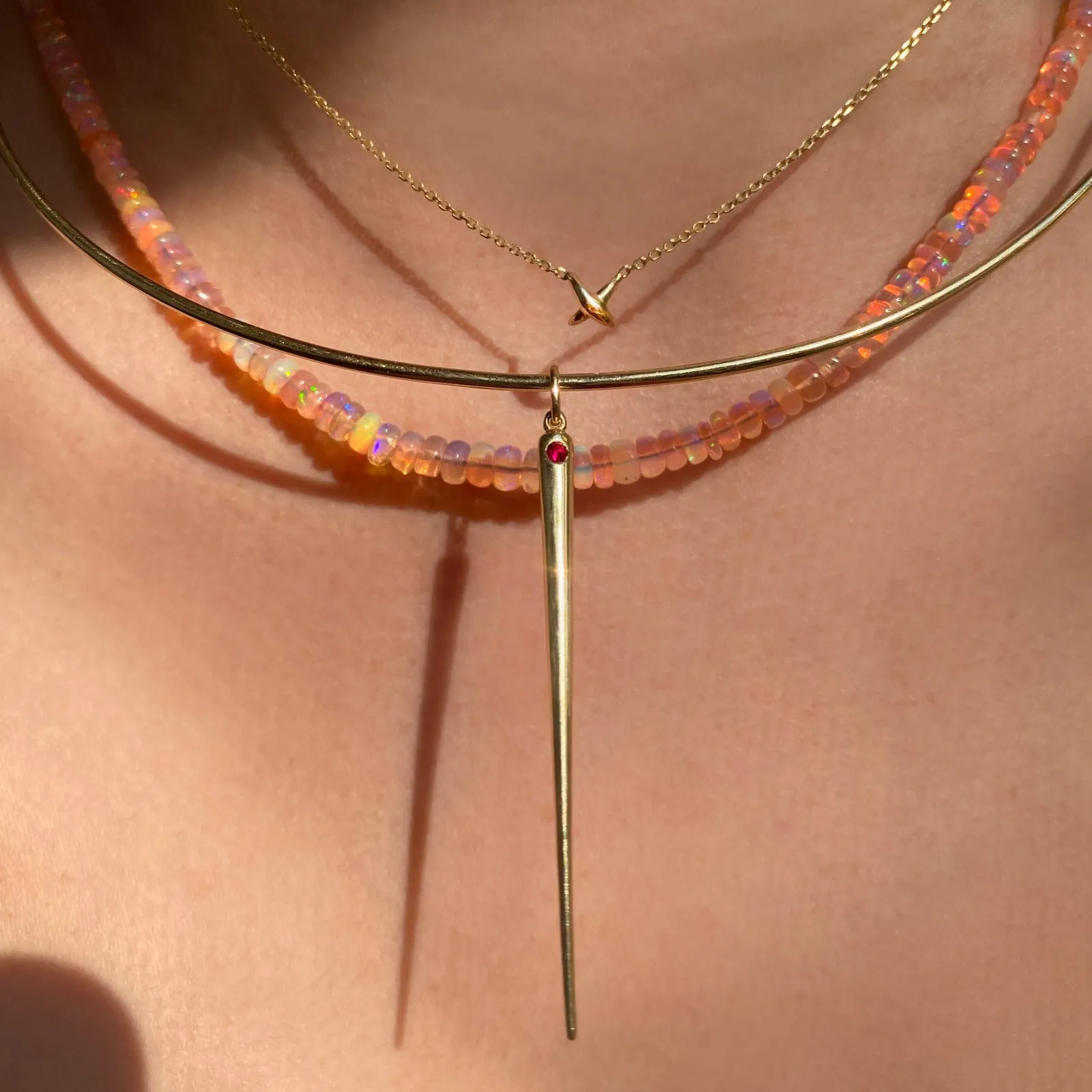 Quill Spike Charm with Birthstone