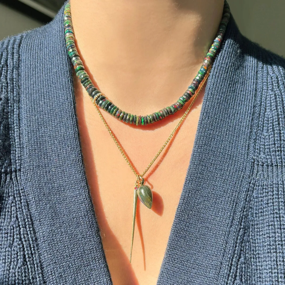 Quill Spike Charm with Birthstone
