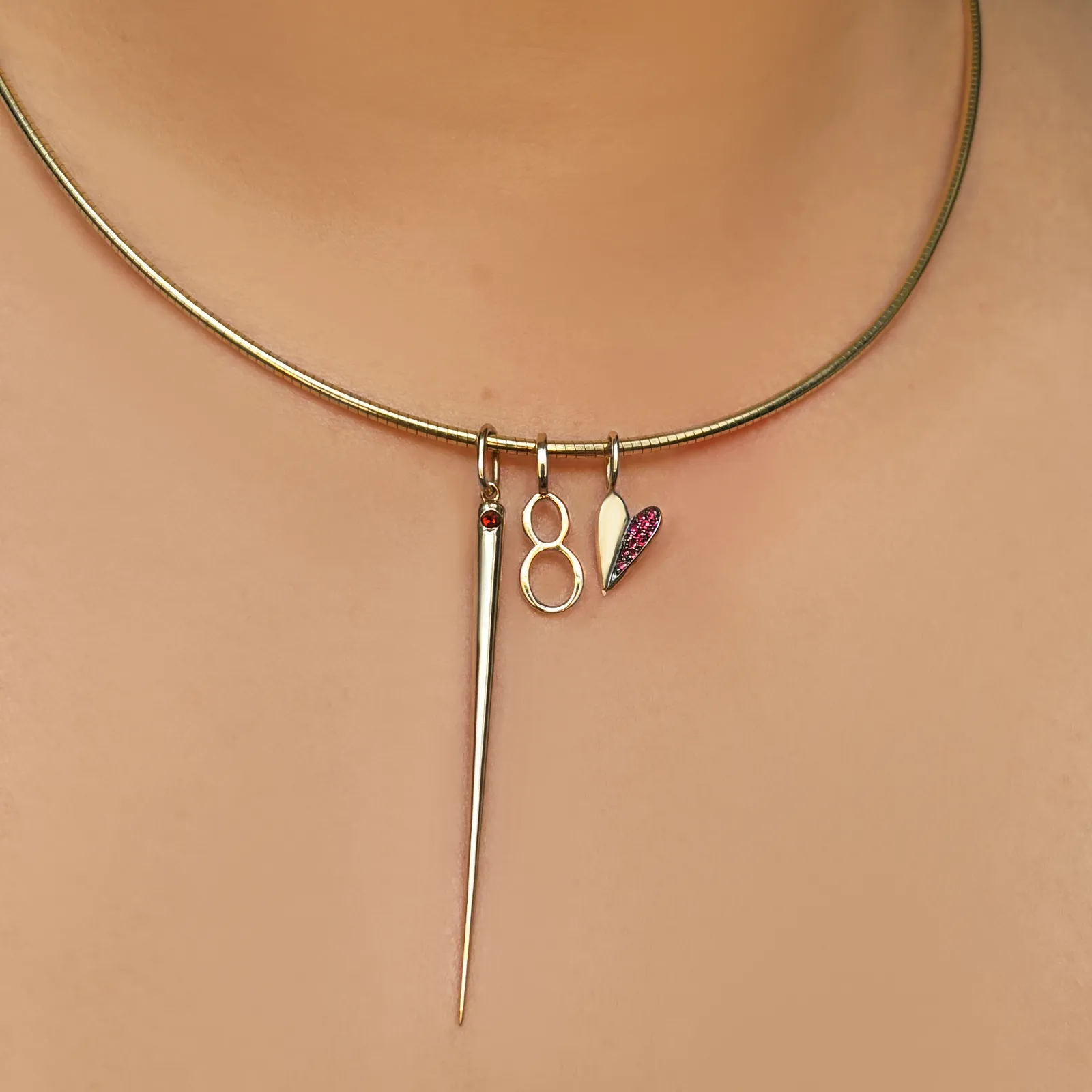 Quill Spike Charm with Birthstone