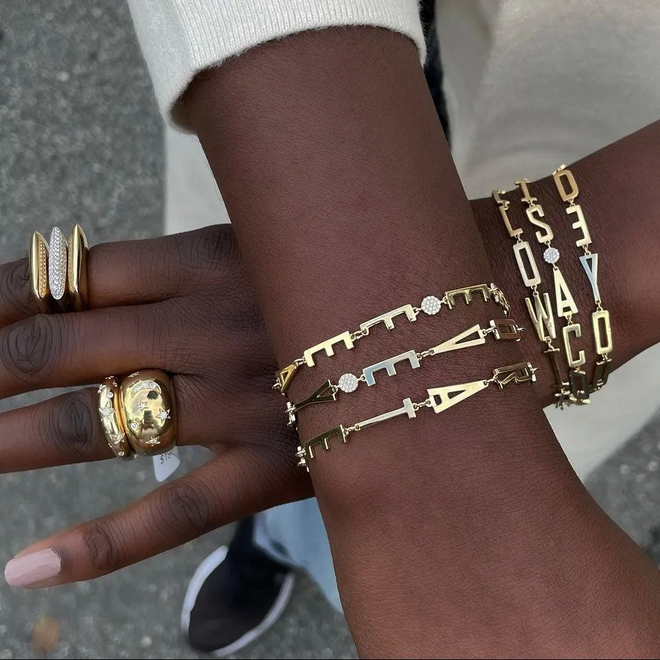 "Just Be" Mantra Diamond Bracelets