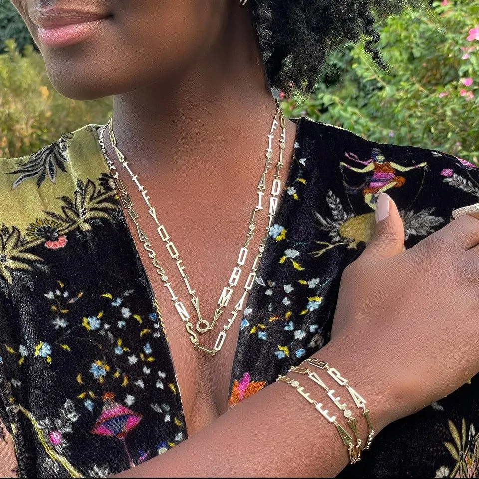 "Just Be" Mantra Diamond Bracelets