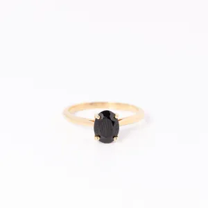 "Nico" Black Spinel Solitaire