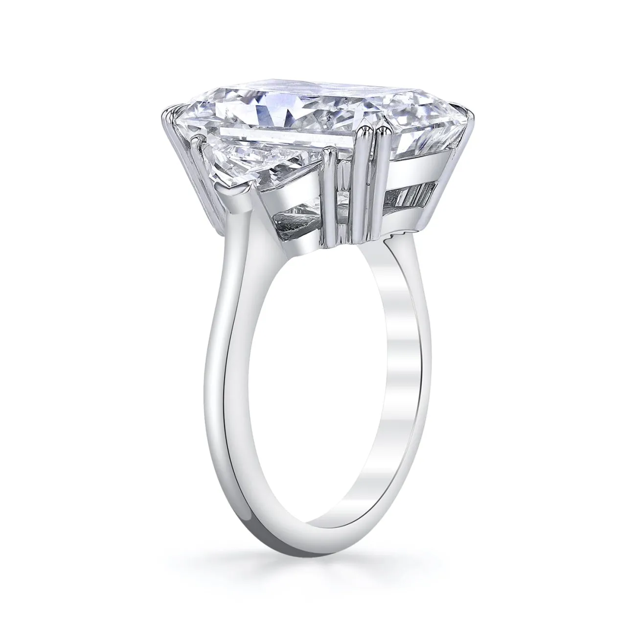 Radiant Cut 10.16 ct Platinum Three Stone Diamond Engagement Ring (Pre-Order)
