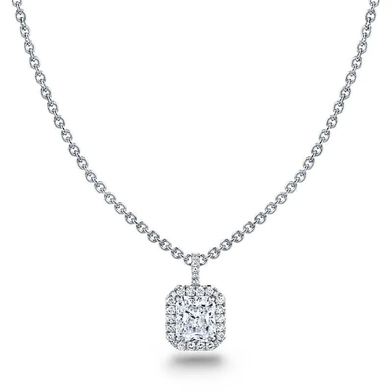 Radiant Cut Diamond Necklace