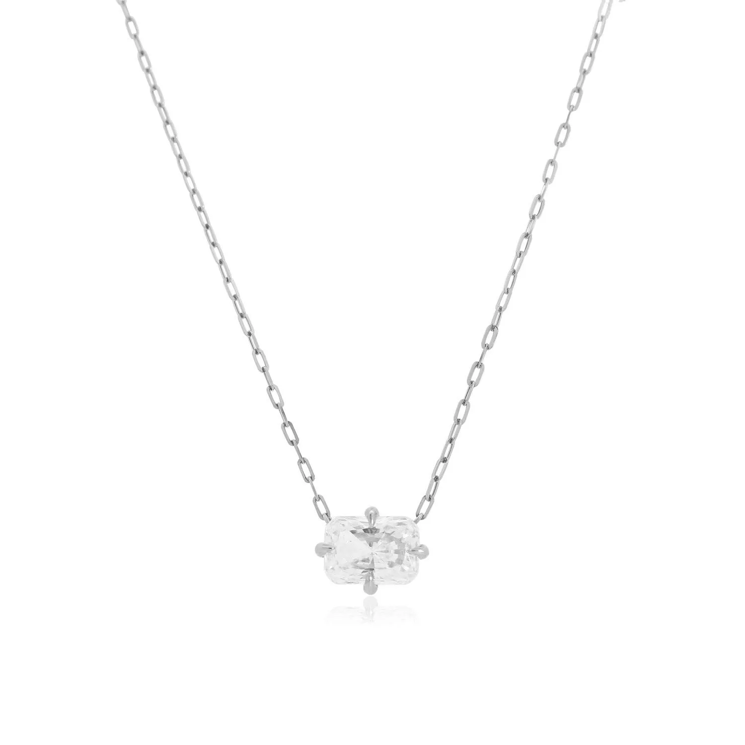 Radiant Cut Diamond Solitaire Necklace