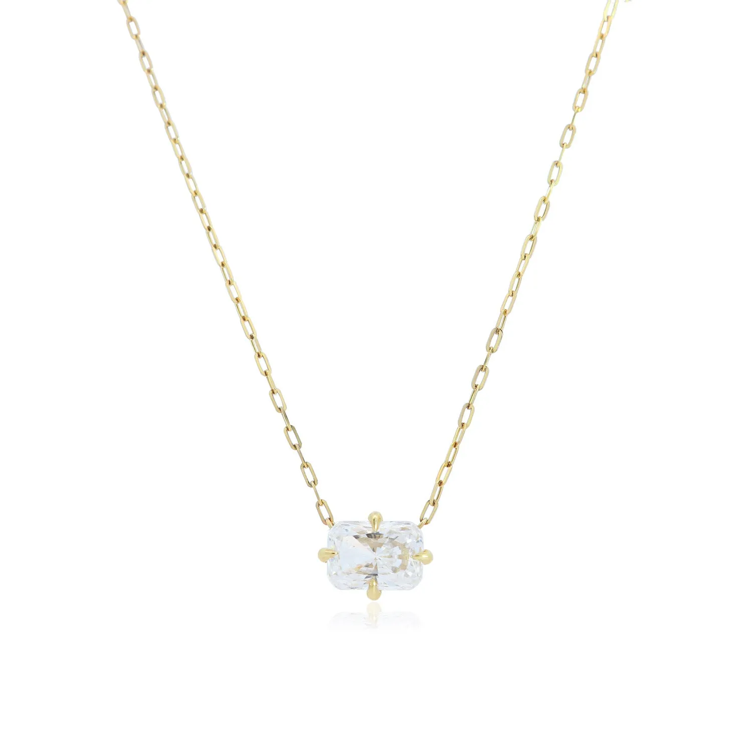 Radiant Cut Diamond Solitaire Necklace