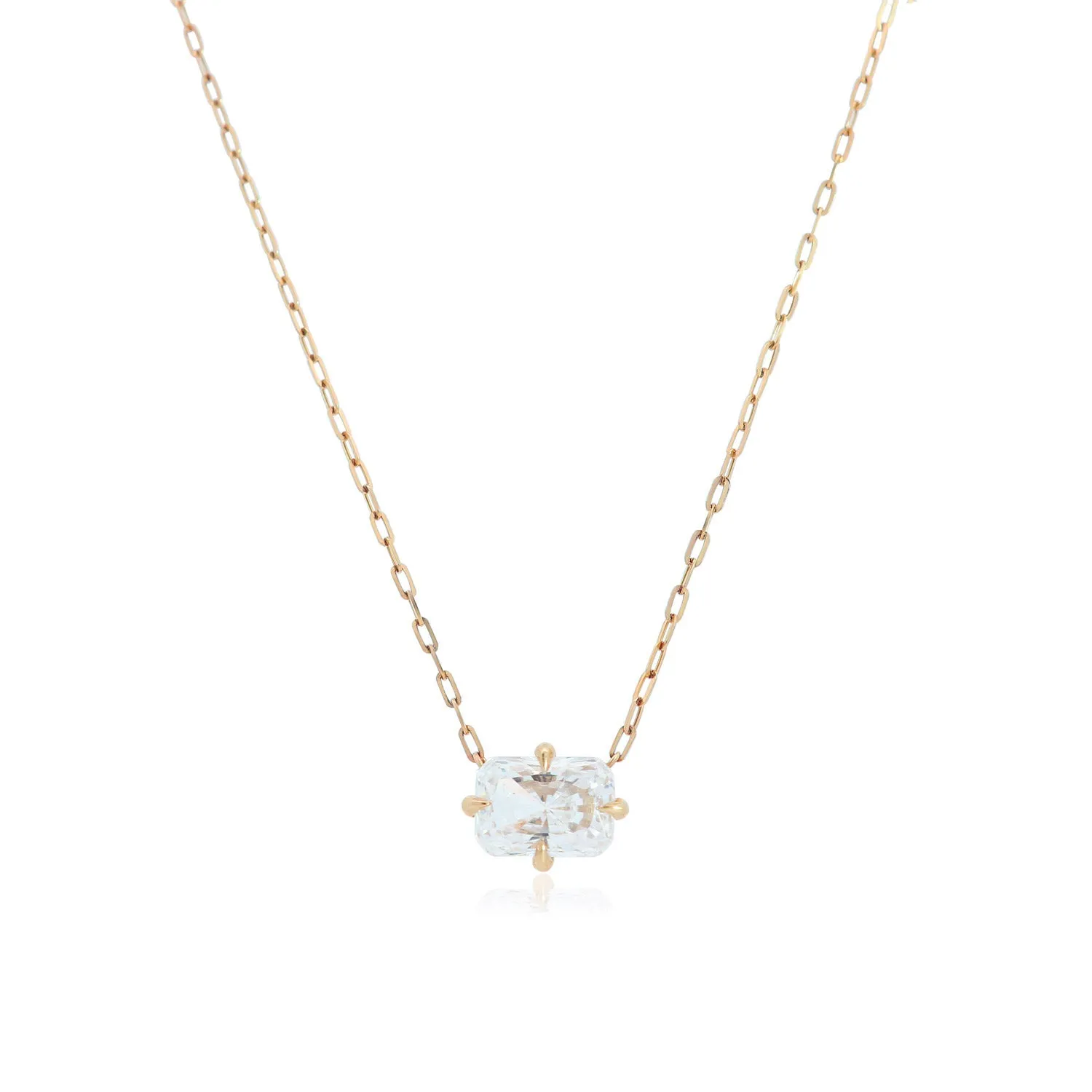 Radiant Cut Diamond Solitaire Necklace