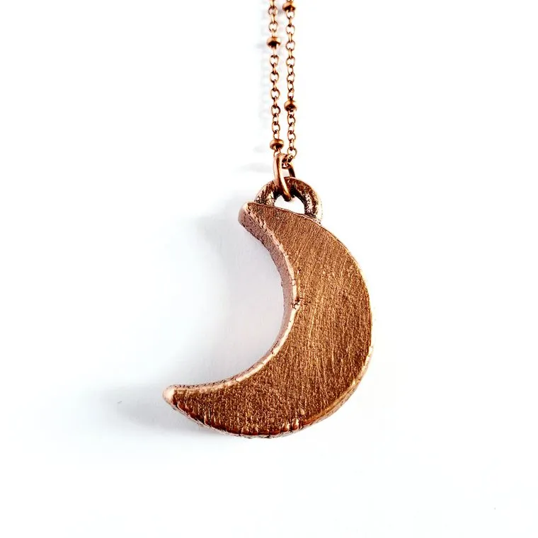 Rainbow Aura Crescent Moon Necklace