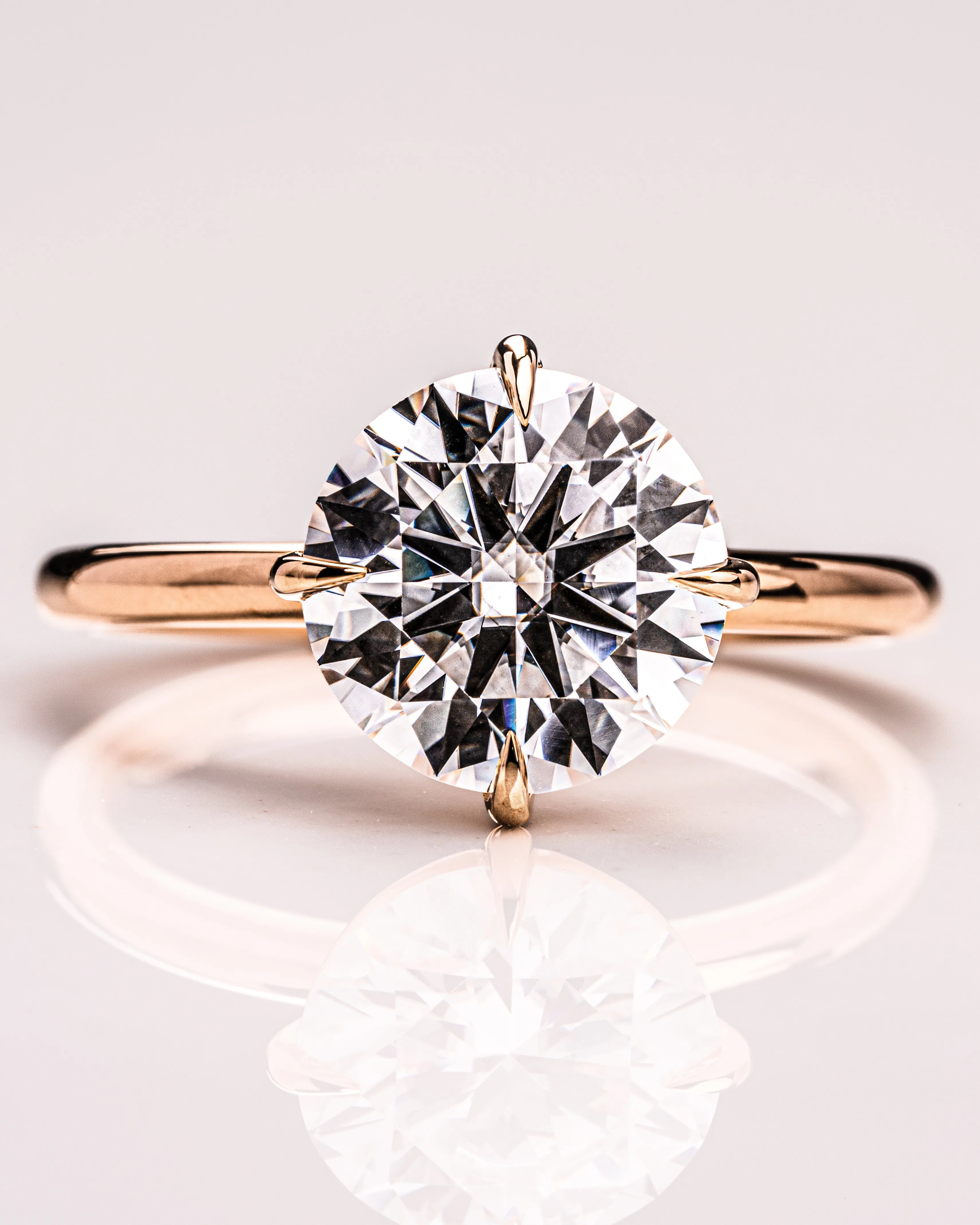 Ready to Ship - Randi (NSEW Prongs) - Round Brilliant (H&A)