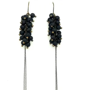 Rebel Antique Brass and Lava Bead Coin Earrings