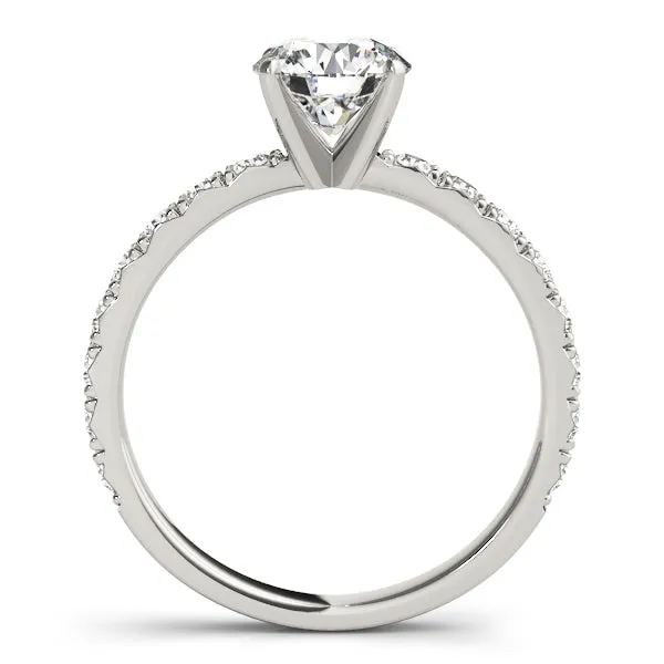 Reese Pavé Four-prong Solitaire Engagement Ring