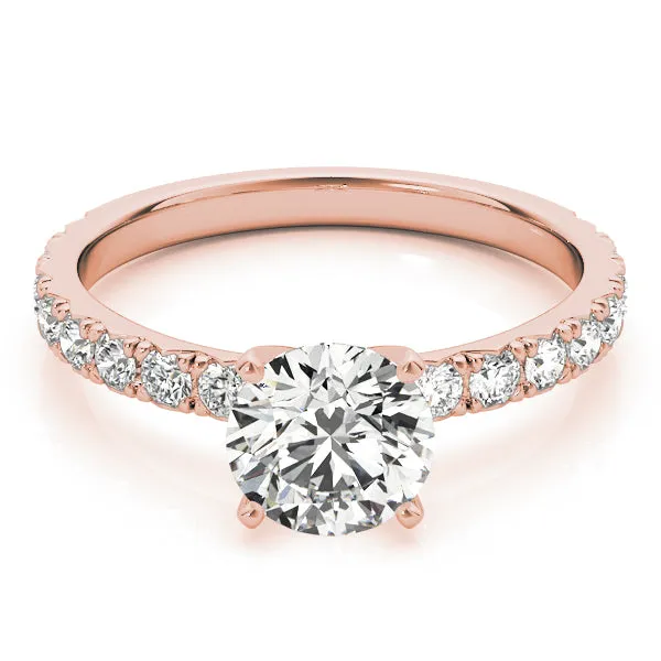 Reese Pavé Four-prong Solitaire Engagement Ring