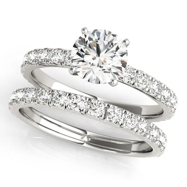 Reese Pavé Four-prong Solitaire Engagement Ring