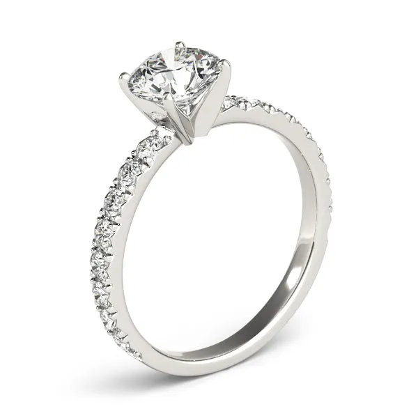 Reese Pavé Four-prong Solitaire Engagement Ring