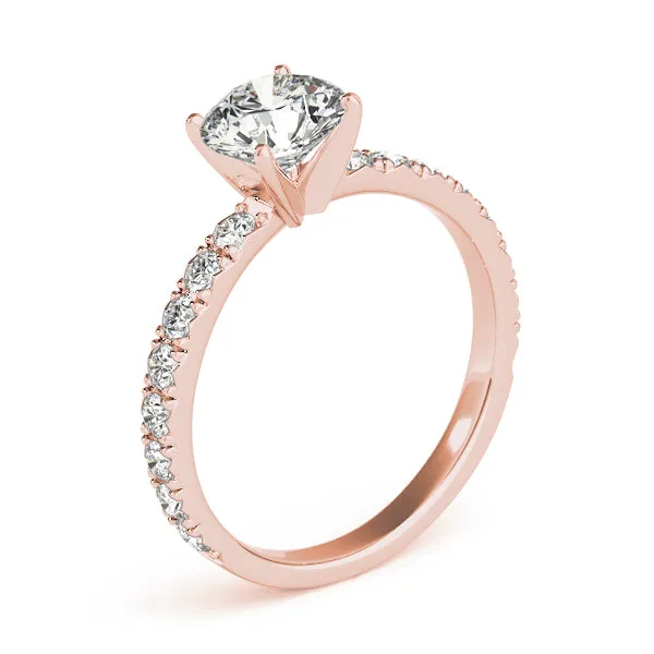 Reese Pavé Four-prong Solitaire Engagement Ring