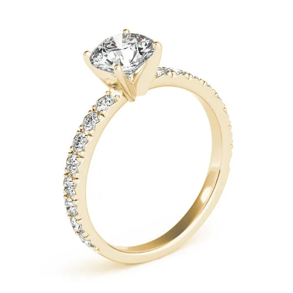 Reese Pavé Four-prong Solitaire Engagement Ring