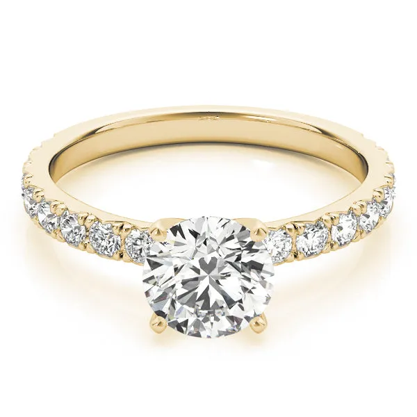 Reese Pavé Four-prong Solitaire Engagement Ring