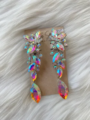 Rhinestone Cluster Clip-On Earrings