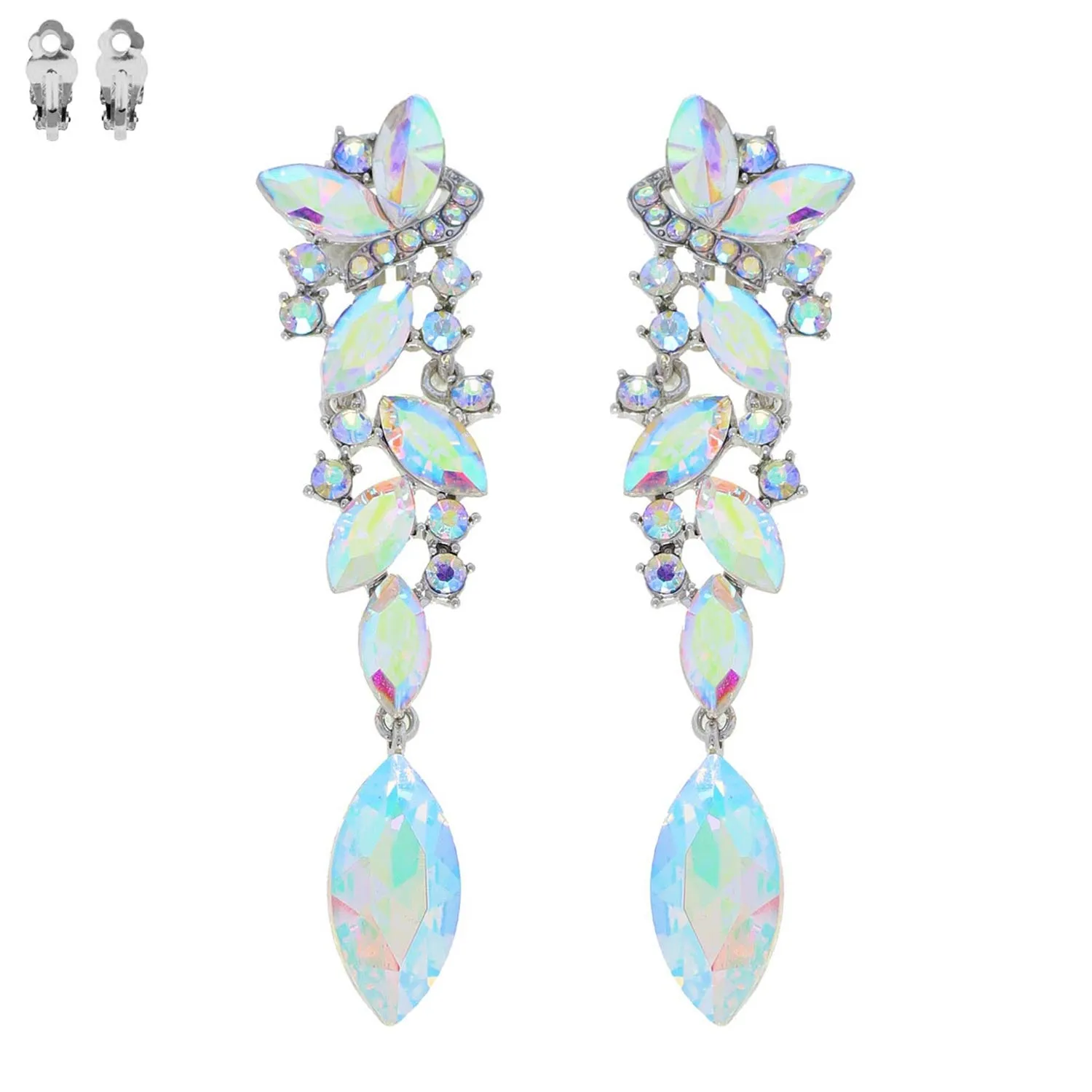 Rhinestone Cluster Clip-On Earrings