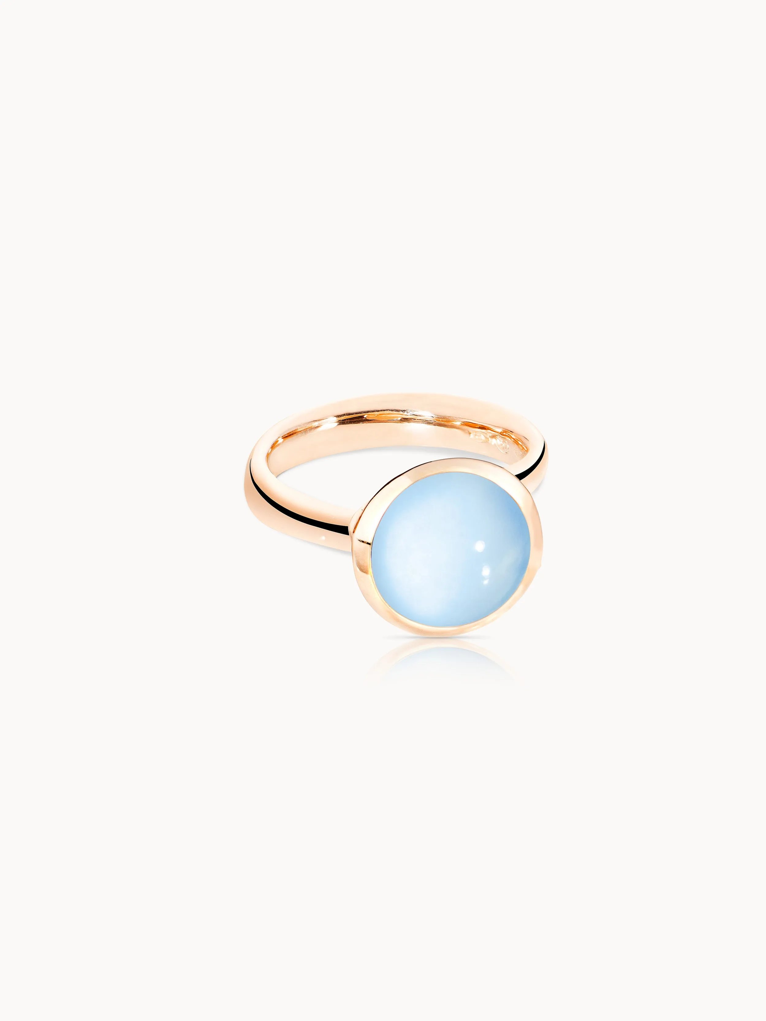 Ring BOUTON large Chalcedony blue blue Chalcedony