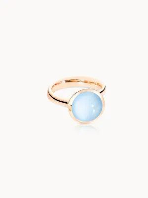 Ring BOUTON large Chalcedony blue blue Chalcedony