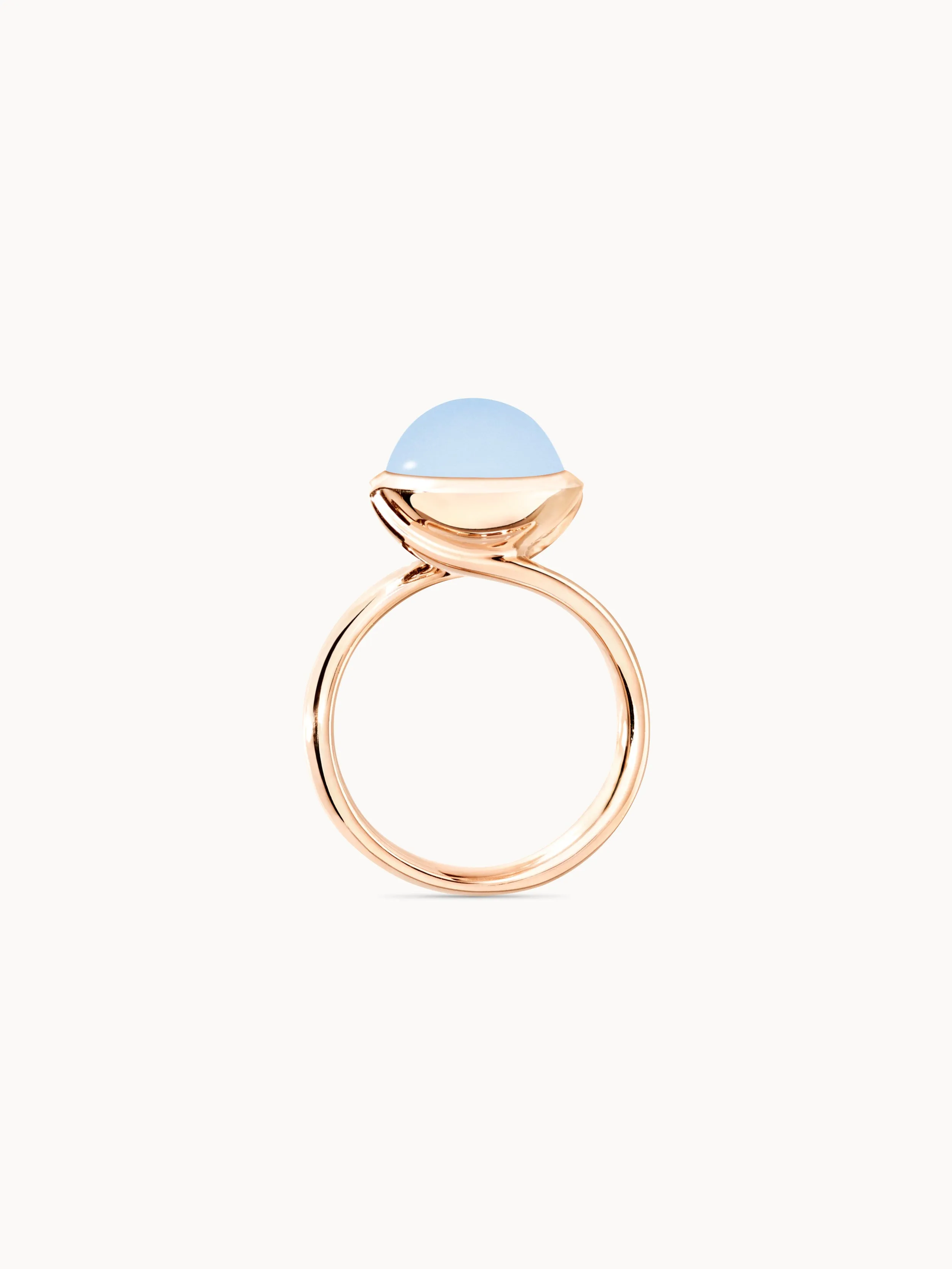 Ring BOUTON large Chalcedony blue blue Chalcedony