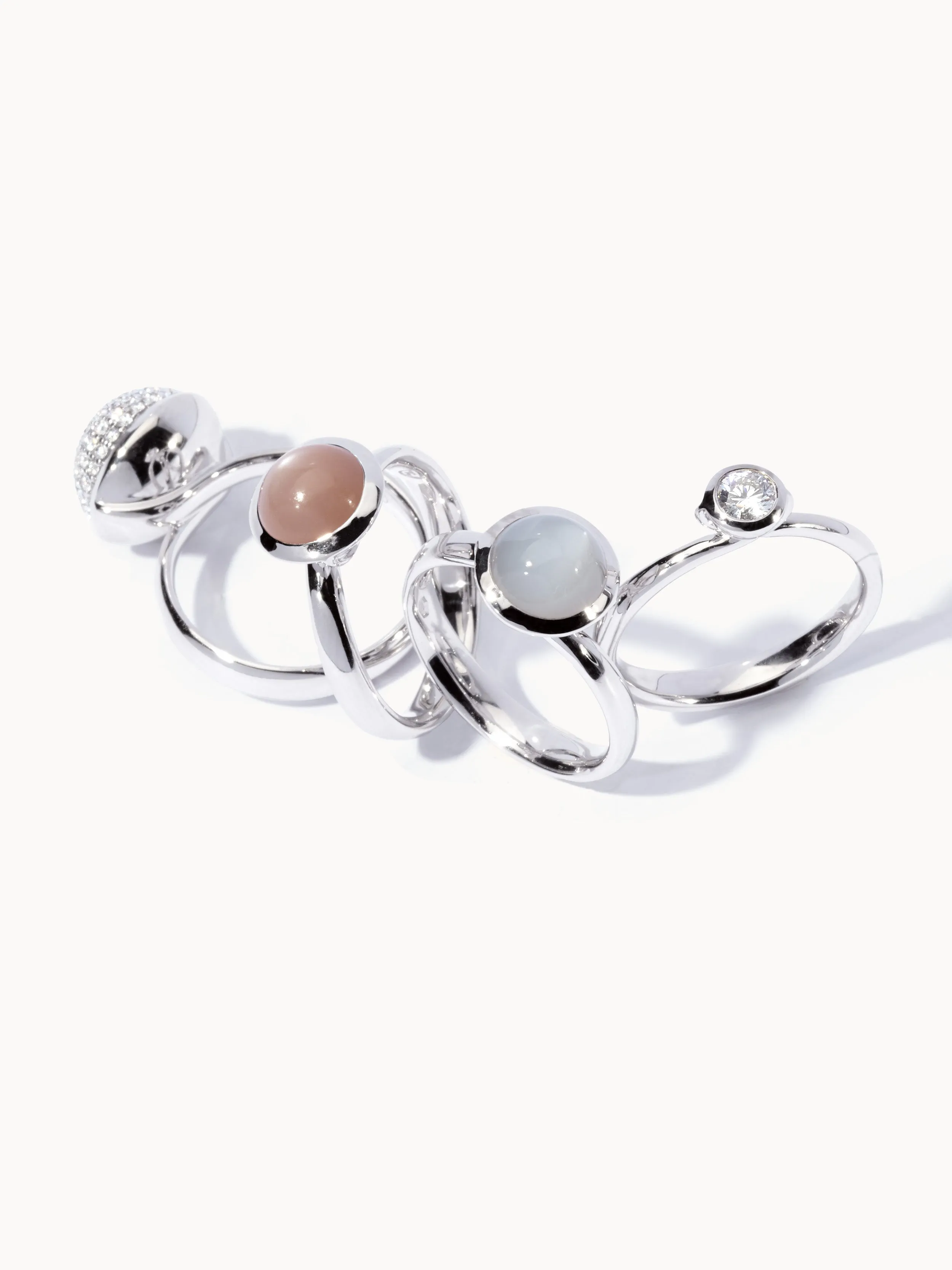 Ring BOUTON large Diamond Pavé 18K white gold