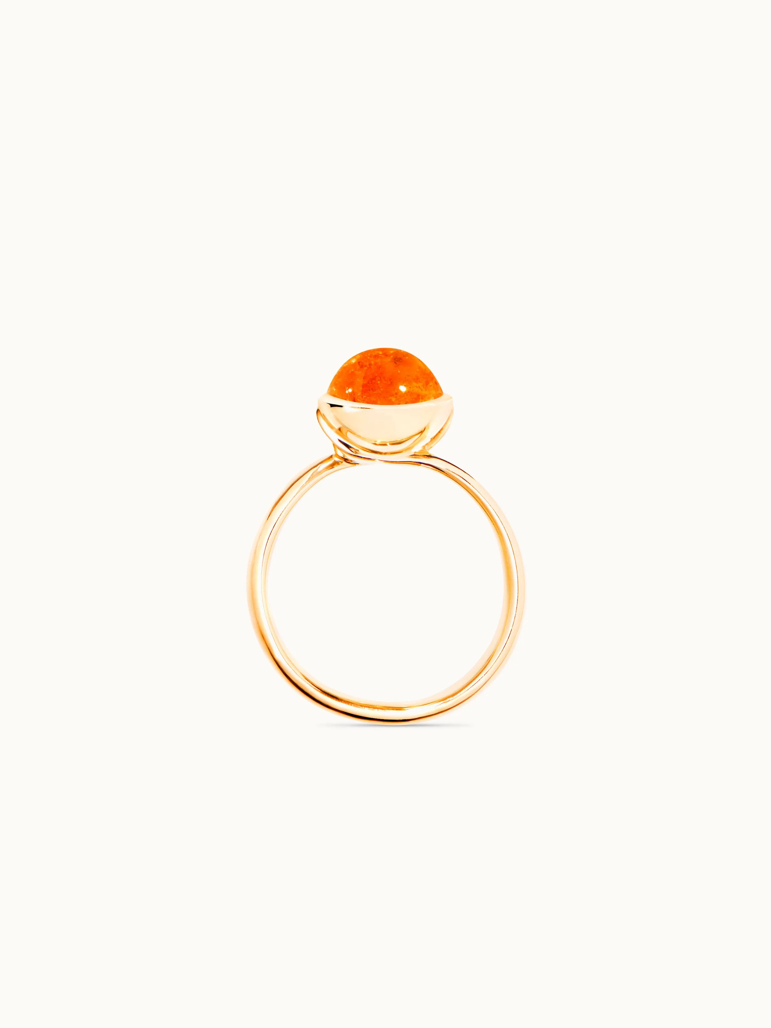 Ring BOUTON small Mandarin Garnet Mandarin Garnet