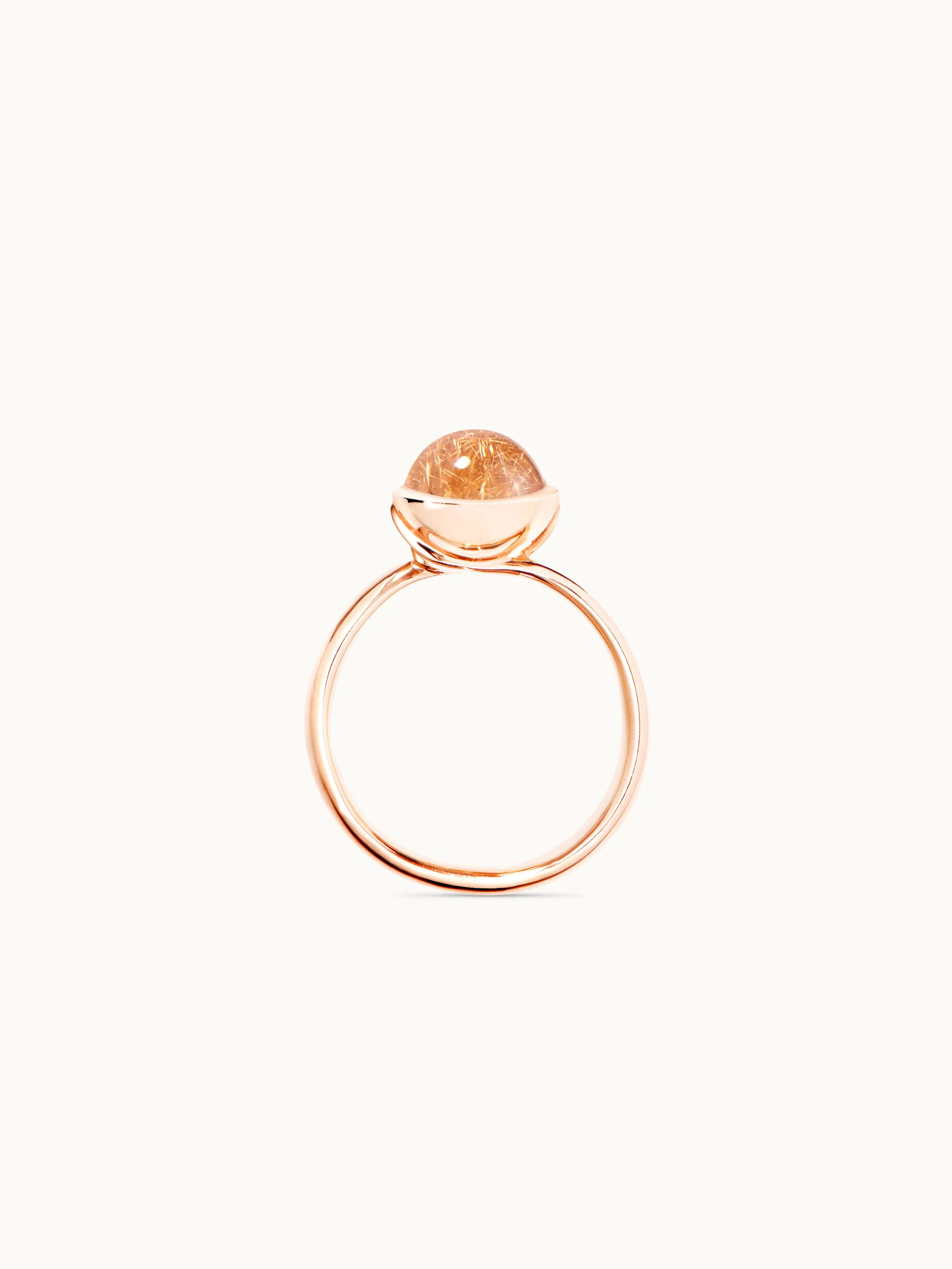 Ring BOUTON small rutilated Quartz red Rutilated Quartz