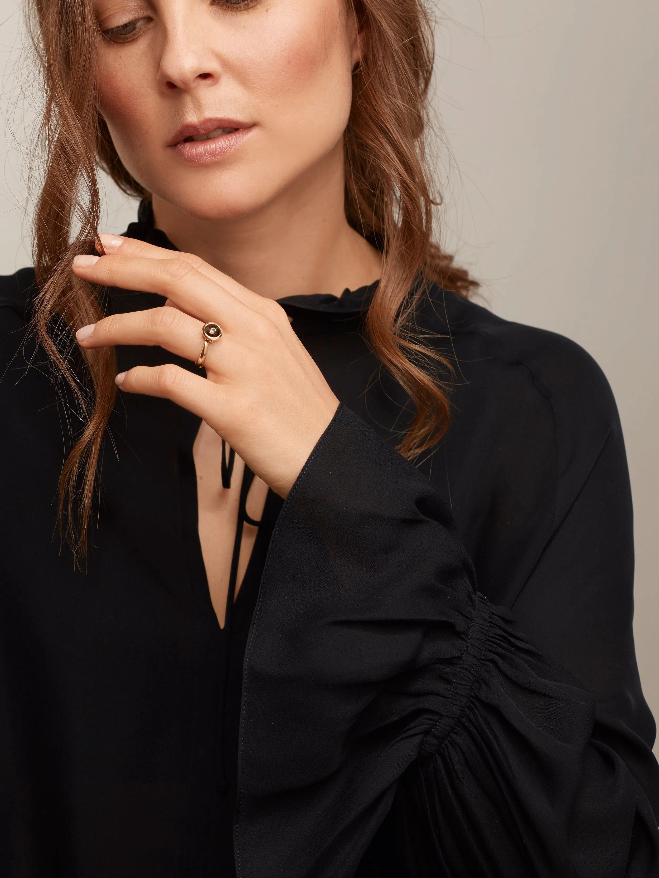Ring BOUTON small Smoky Quartz Smoky Quartz