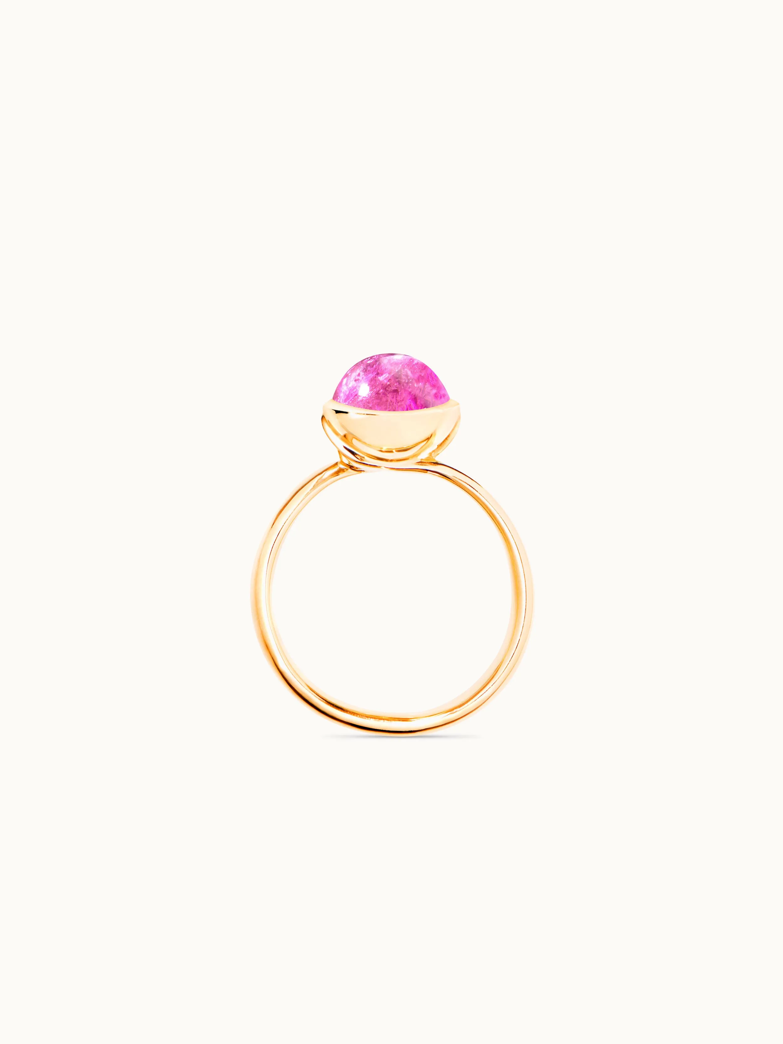 Ring BOUTON small Tourmaline rose rose Tourmaline